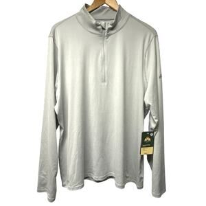 NWT EMS Womens Plus Size 2X Essence Peak 1/4 Zip Long-Sleeved Top Gray Wicking